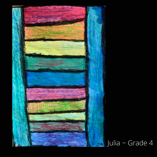 horizontal bars, brightly coloured