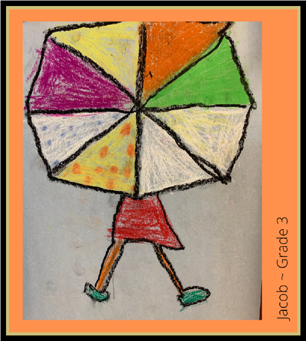 mystery person behind umbrella
