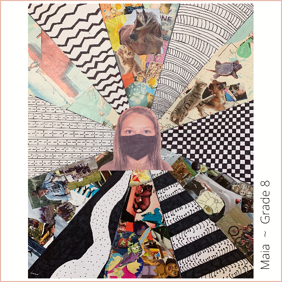 black & white designs radiating out from photograph