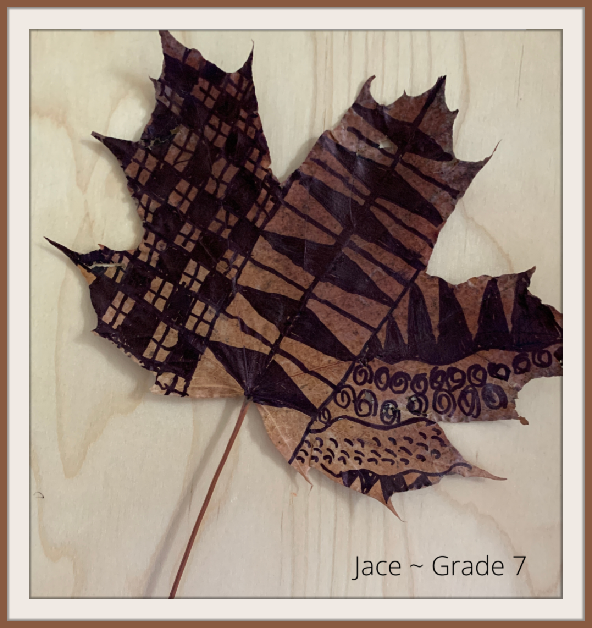 ink designs on maple leaf